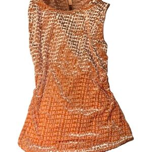 SKIMS Bodysuit Size SMALL - Pink Sienna Velvet All Over Logo Sheer Sleeveless